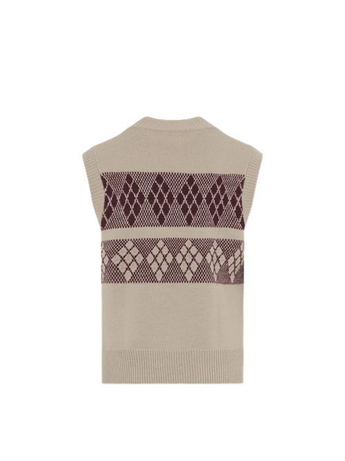 Jacquard wool manta sweater DRIES VAN NOTEN | 262-021225-4707106 CHAMPAGNE